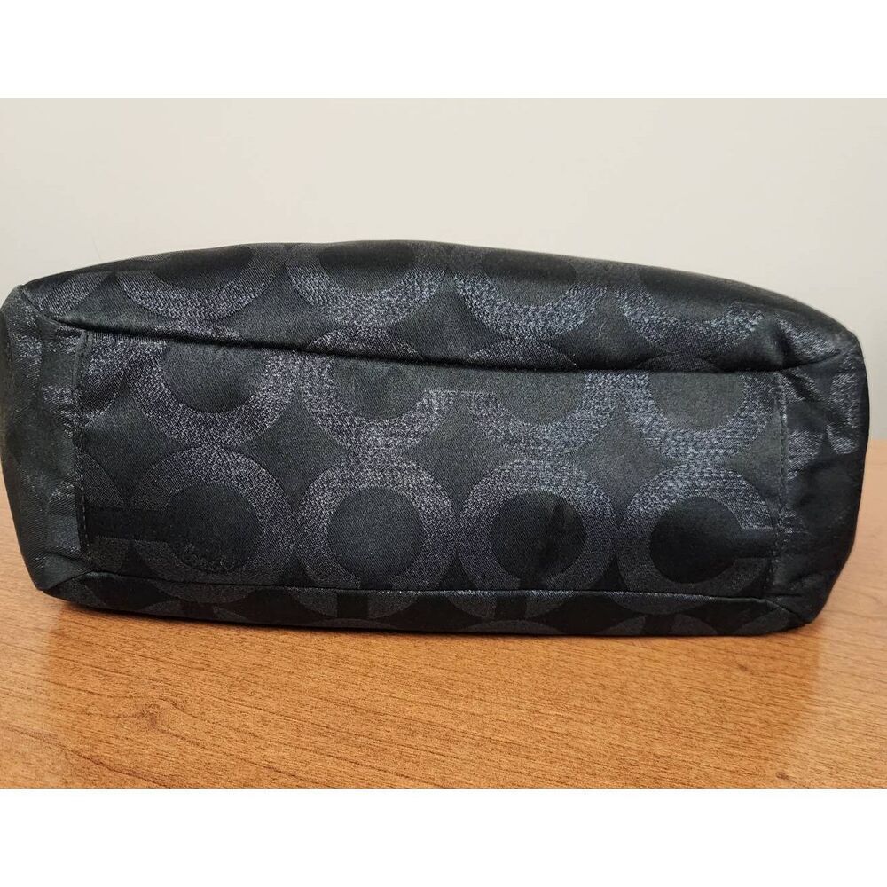 Coach Mia Op Art Lurex Black Canvas Tote 15746 - Picture 8 of 13